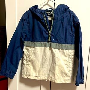 OshKosh B’gosh size 4/4A pullover jacket blue/light khaki, GUC